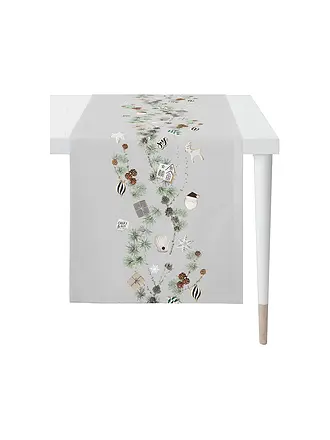 APELT | Weihnachts Tischläufer 140x46cm SEASON Weiss | weiss